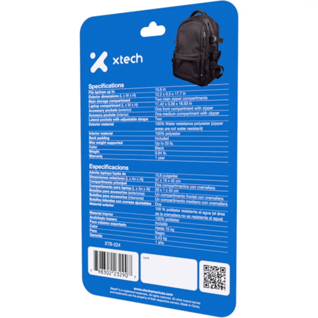 Imagen 11 de Mochila Xtech UrbanPro para Notebook 15.6" Durable polyester 100% Color negro