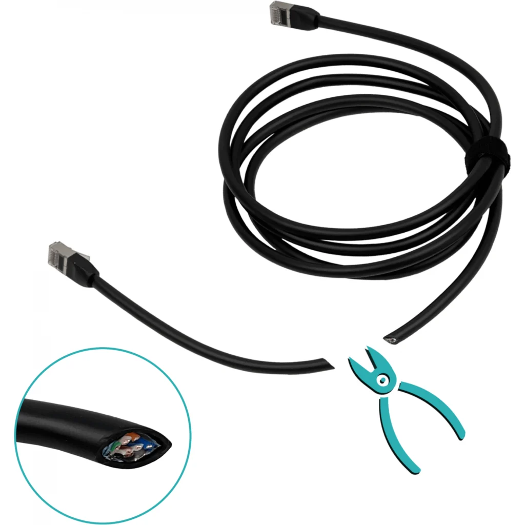 Imagen 1 de UBIQUITI 2mt Negro F/UTP Cat5e Cable UACC-Cable-Patch-Outdoor-2M-BK