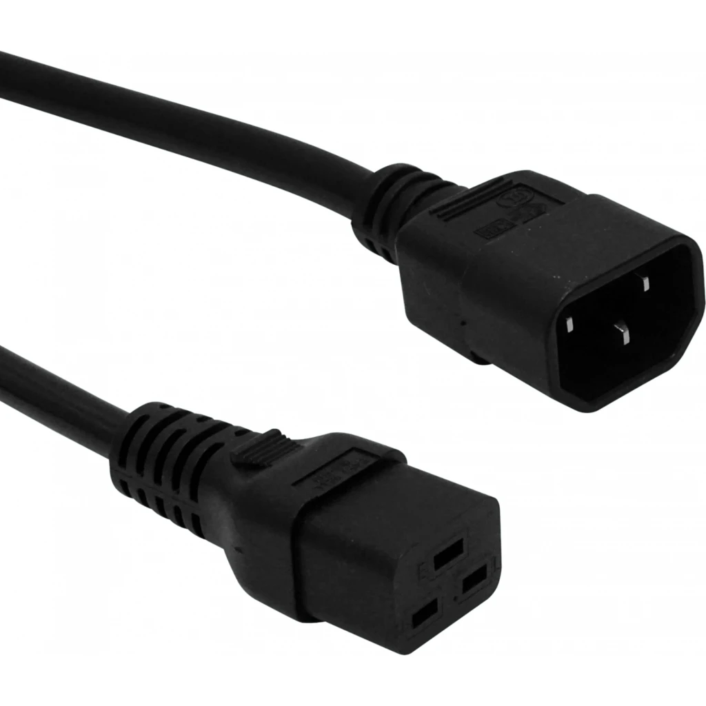 Imagen 2 de Negro C14-Macho C19-Hembra Cable de Poder 10A 3x1.5mm2 1,5-1,8mt 