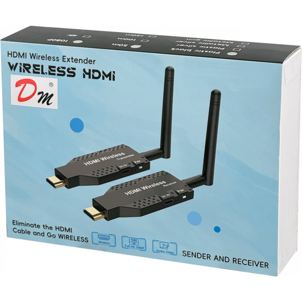 Imagen 1 de KIT HDMI INALAMBRICO HD HDMI-HDMI ANT-DESMONTABLES 50MT 5,8GHZ