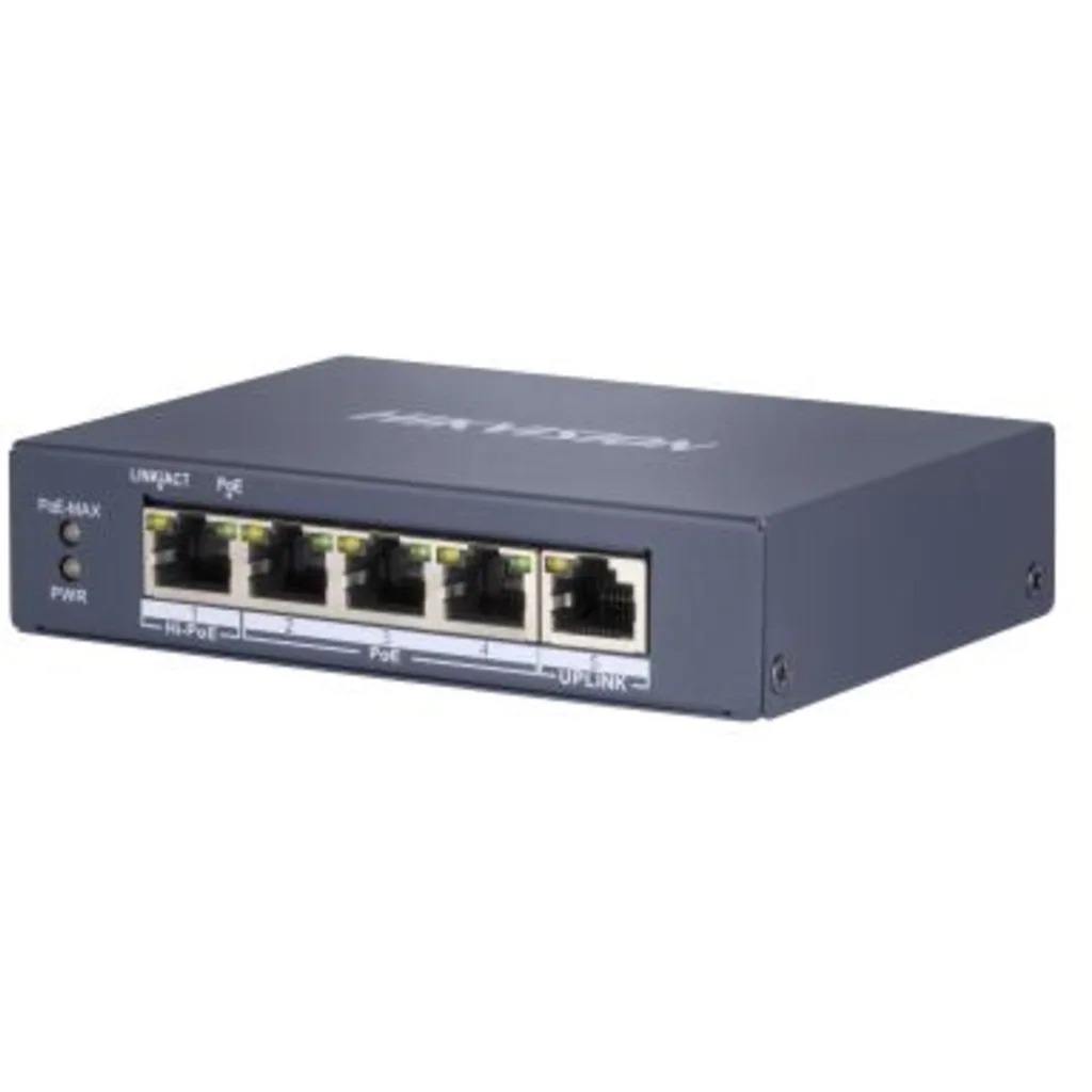 SWITCH 10/ 100/ 1000 5P(3P POE)+(1P HI-POE) DS-3E0505HP-E(O-STD)METAL HIKVISION