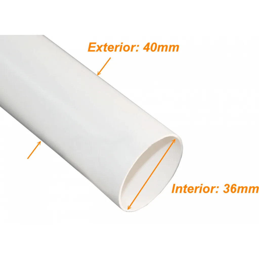 Imagen 1 de LINKCHI 3mt 40mm x 1,65mm Tubo Conduit Blanco PVC solo corriente debil