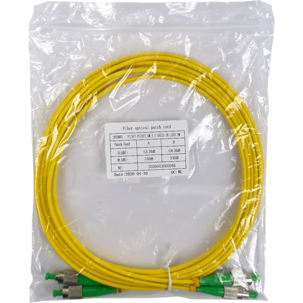 Imagen 1 de 3mt FC/APC-FC/APC MonoModo SM Duplex Jumper Cable Fibra 9/125um 3mm 