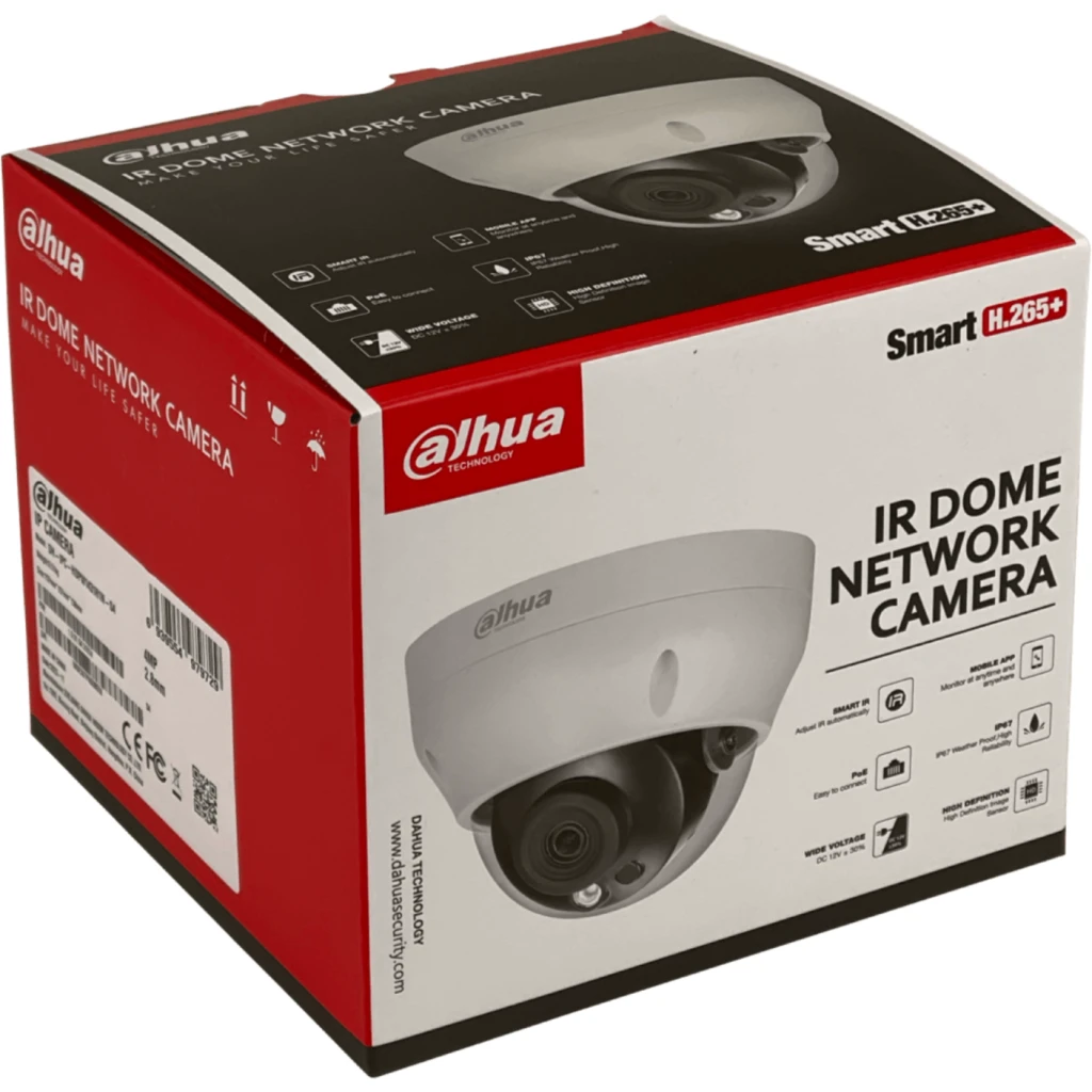 Imagen 2 de Cámara Domo Dahua 2MP Fijo-2,8mm IP67 IK10 PoE IR30mt MicroSD WizSense
