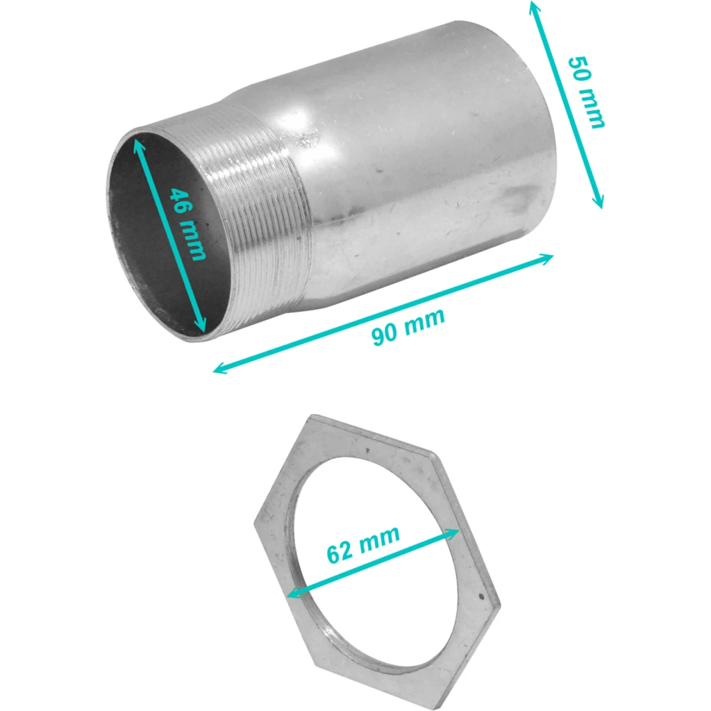 50mm Salida Hilo para Conduit Rigido Metalico Largo-9cm