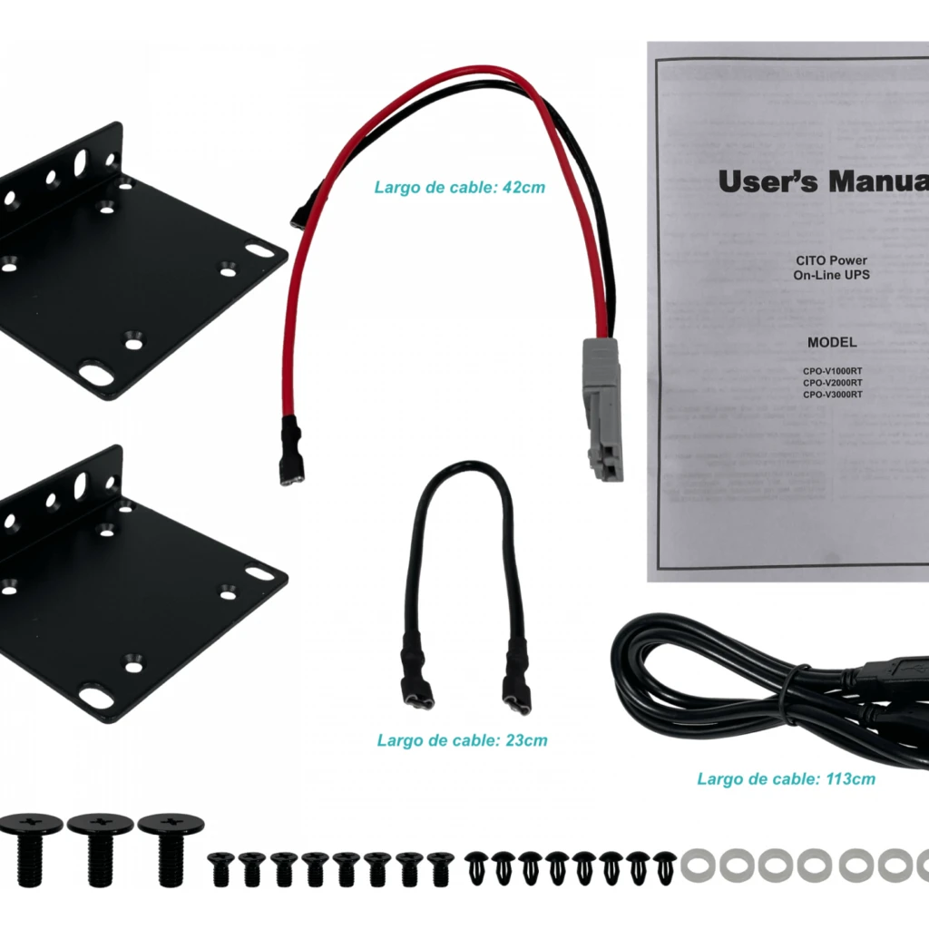 Imagen 6 de CPO-V1K. CITO 1KVA Req 2-Baterias 2x9Ah 24Vdc 900W Online 0ms UPS 2U Rack