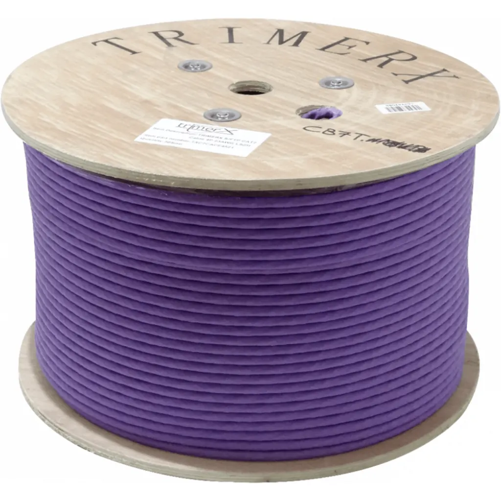 Imagen 1 de TRIMERX Cat7 S/FTP LSZH 23AWG 305mt Violeta Unifilar Cable Cobre