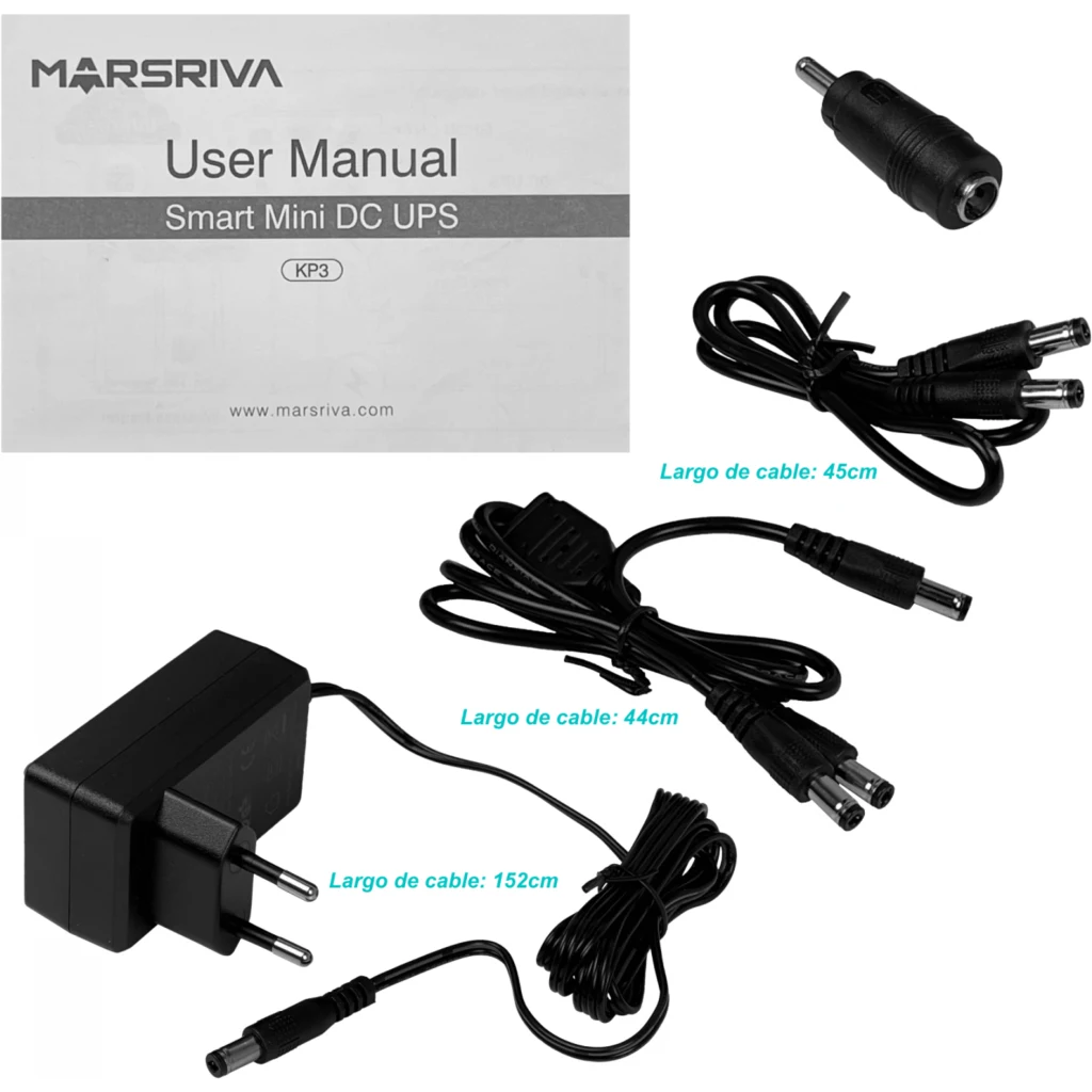 Imagen 1 de UPS DC 37Wh 10000mAh in:12V-2A out:5V 9V/2A 12V/1,5A USB/Plug Litio