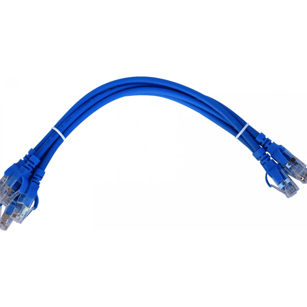 Imagen 2 de LINKMADE 4un 0,3mt Cat6a U/FTP Azul LSZH Cable Patch Iny Multif 4x30cm