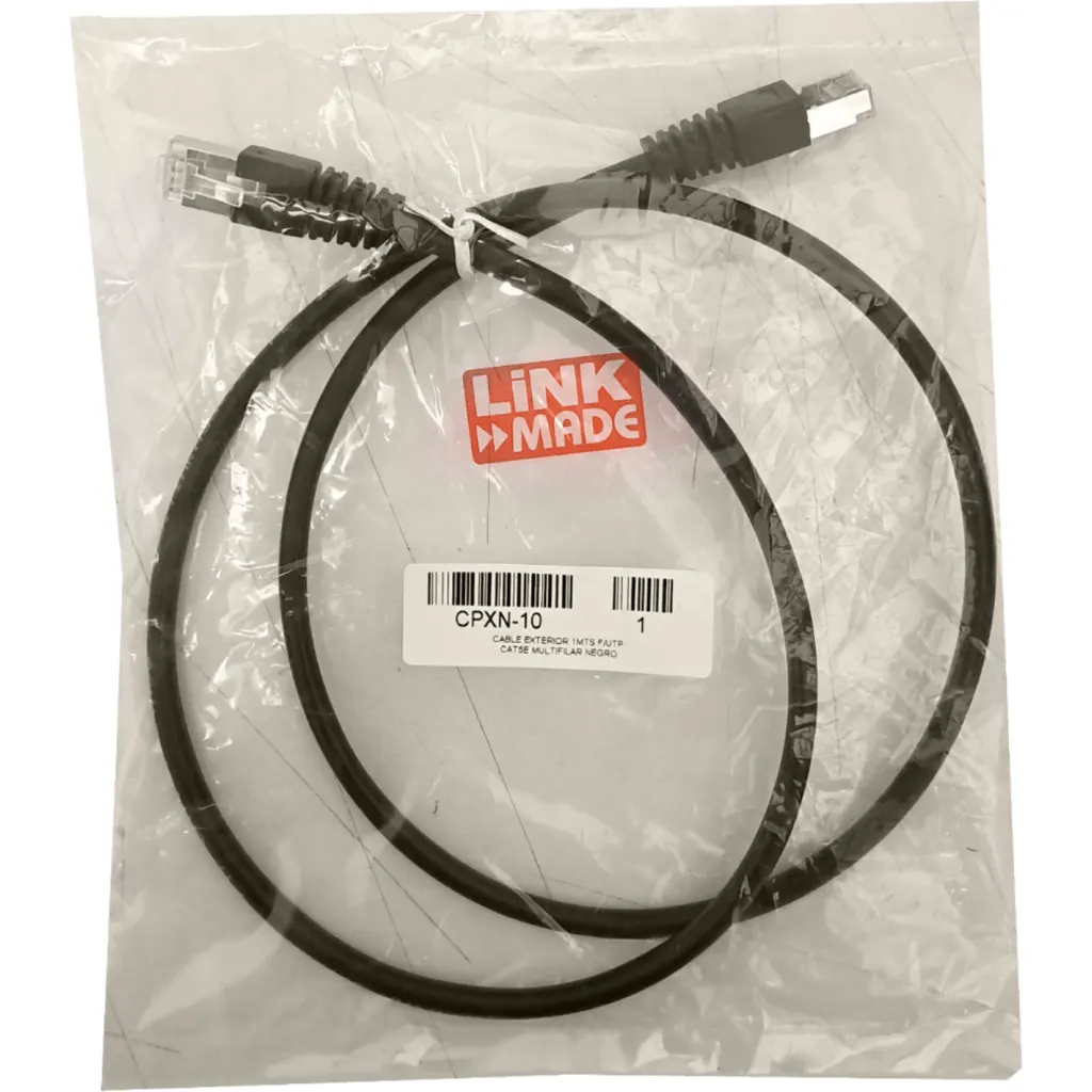 LINKMADE EXT 1MT MULTIF SF/UTP NEGRO CAT5E Cable Exterior