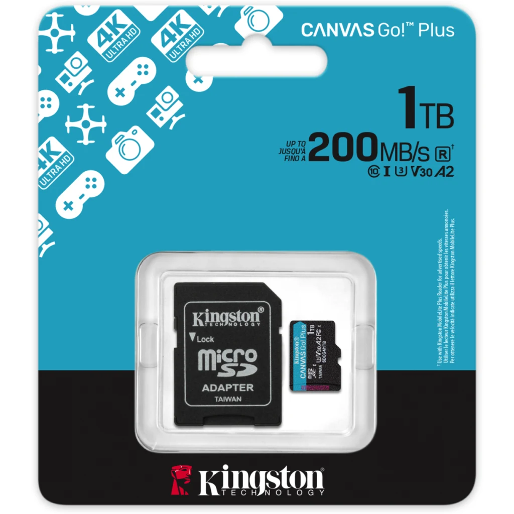 Imagen 4 de Memoria MicroSDXC 1TB Kingston Canvas Go Plus Cat10 UHS-I U3 V30 A2 Lec200MB/s