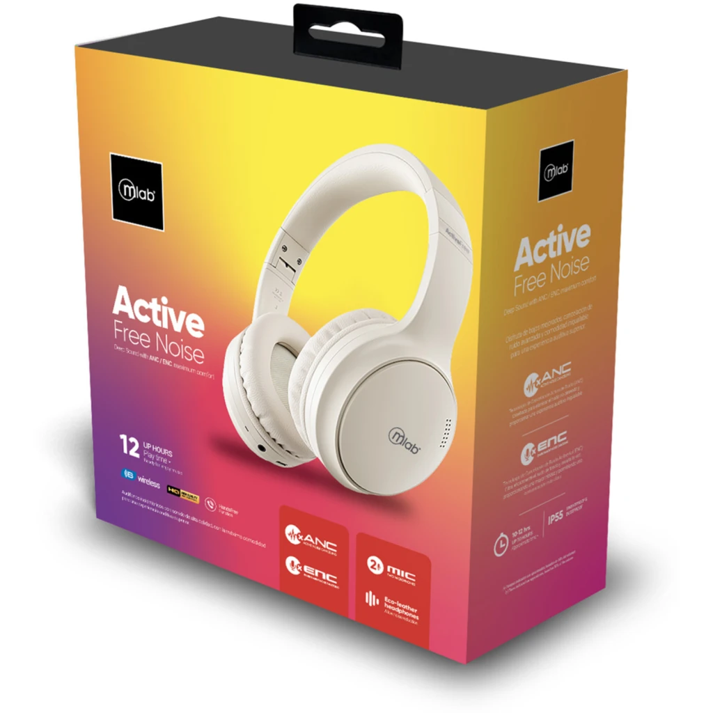 Imagen 4 de MLAB AUDIFONO ANC + ENC BLUETOOTH TYPE C ACTIVE FREE NOISE WHITE