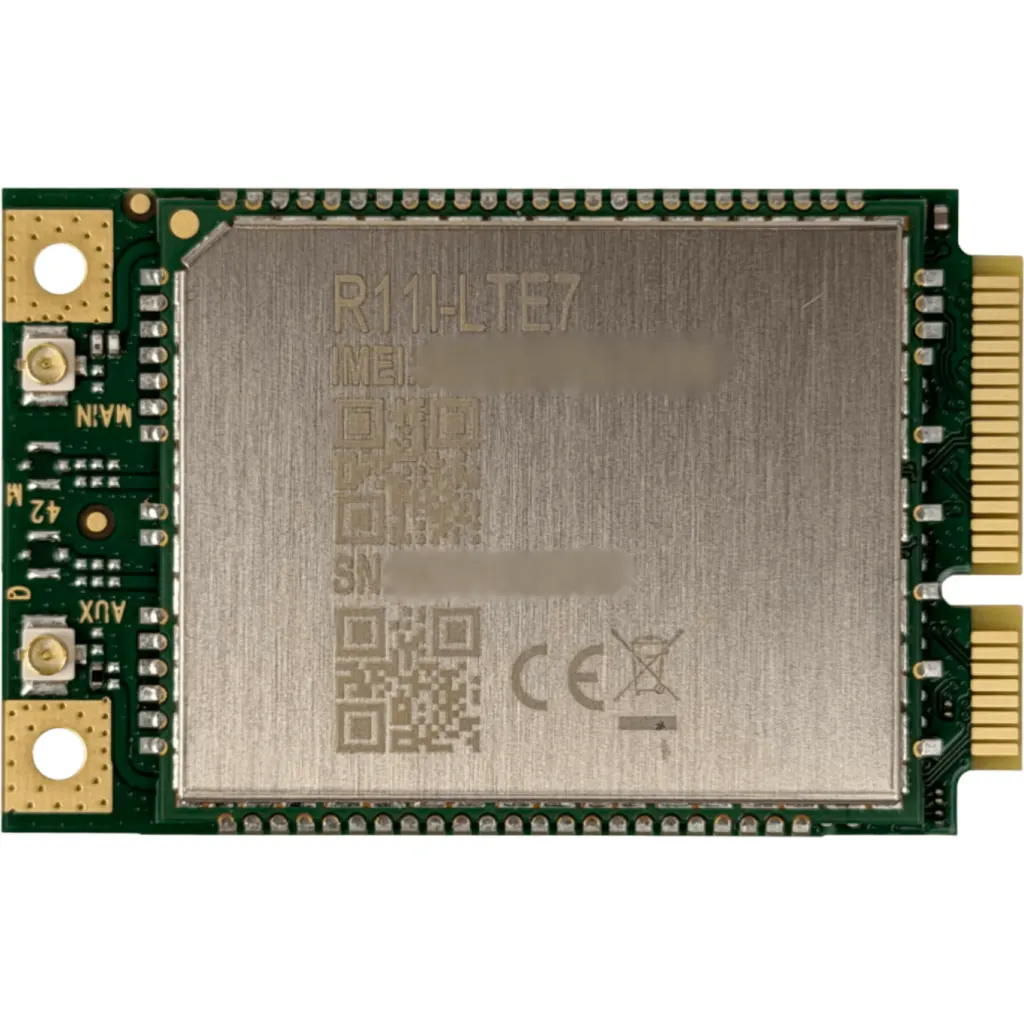 Imagen 1 de MIKROTIK LTE CAT7 1/3/5/7/8/20/28/32/38/40/41 MiniPCIe 2-U.FL 4G/3G  