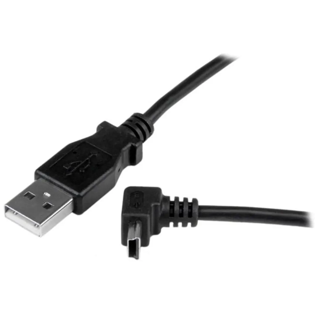 Imagen 1 de Cable Adaptador Startech USB-A Macho a Mini USB Macho Acodado Long 1 Metro Negro