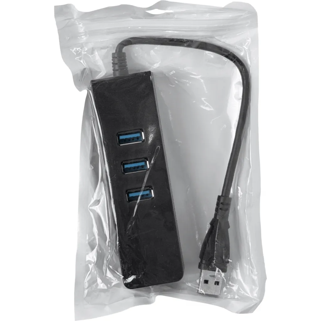 Imagen 4 de 1-USB3.0-AM 1-LAN-RJ45-Ethernet 10/100mbps Hub-3p Win Mac Linux