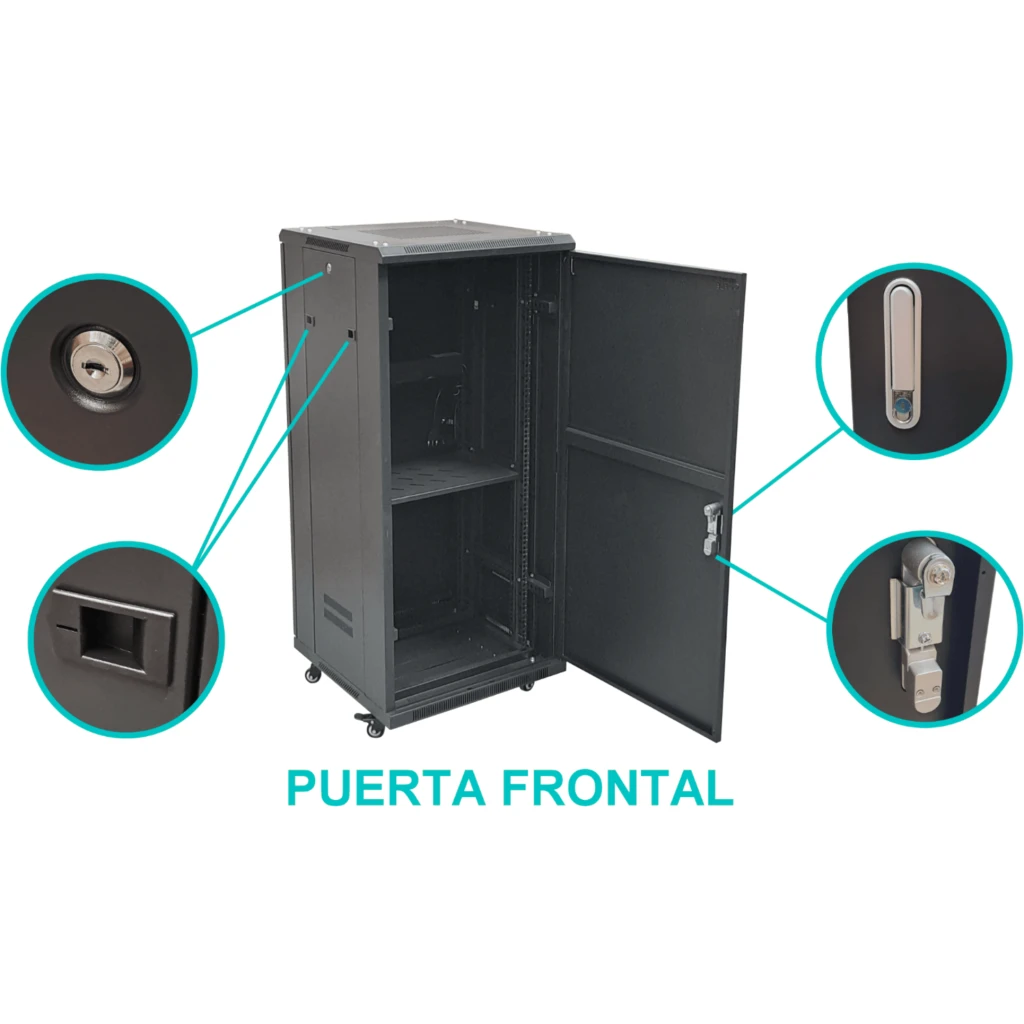 Rack Linkmade 27U Fondo 60cm x Ancho 19", Bandeja 30cm PDU