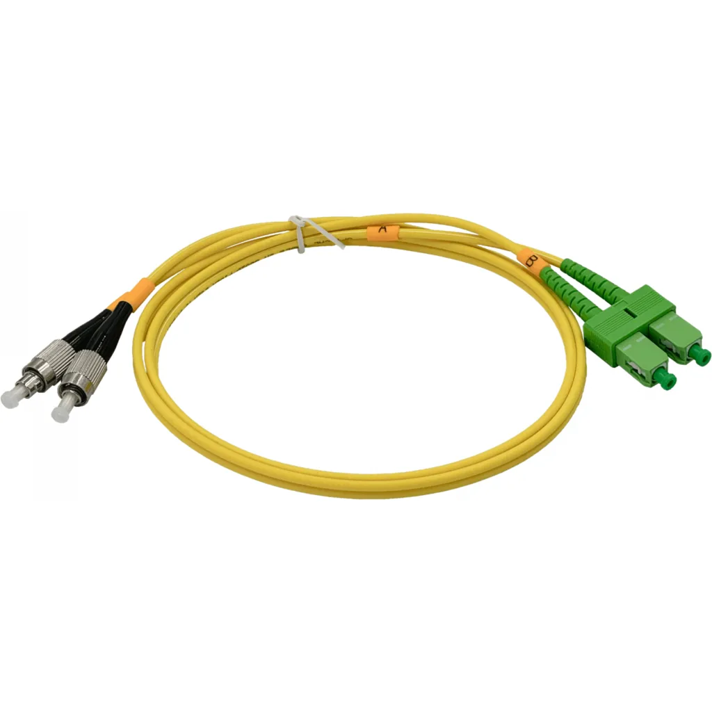 Imagen 2 de 1mt SC/APC-FC/UPC MonoModo SM Duplex Jumper Cable Fibra 9/125um 3mm