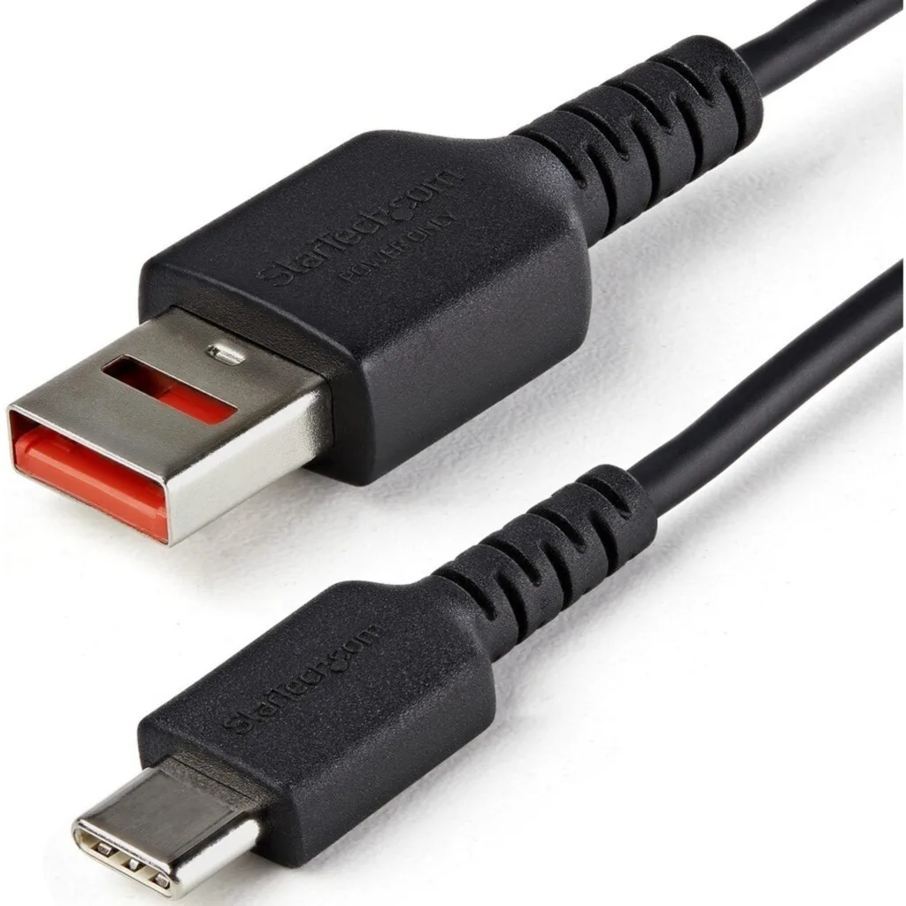 Cable Adaptador USB Tipo-A a USB Tipo-C M/M Secure Charge Cable 1m Negro - StarT