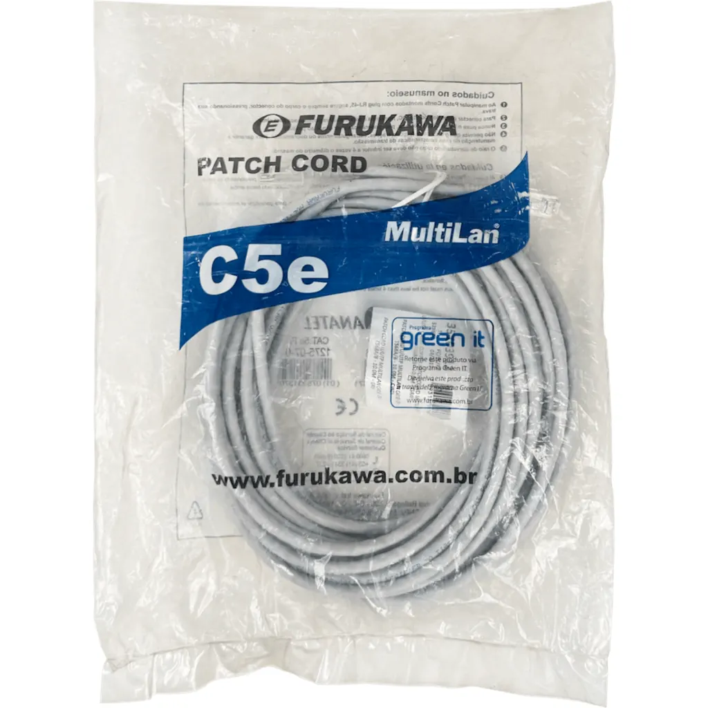 Imagen 1 de FURUKAWA 10mt Cat5e Gris U/UTP CM Cable Patch RJ45 Multilan 35103912