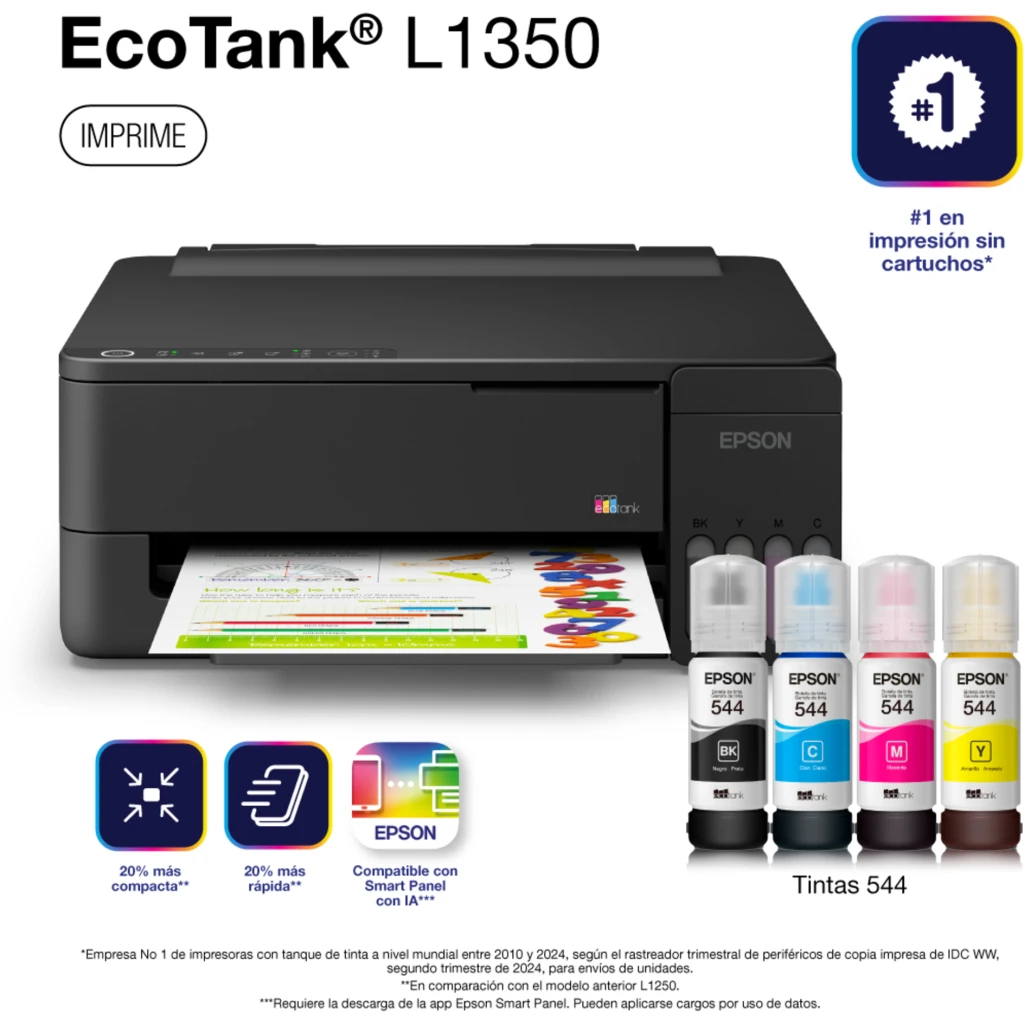 Imagen 1 de Multifunción Epson EcoTank L1350, WiFi USB 2.0