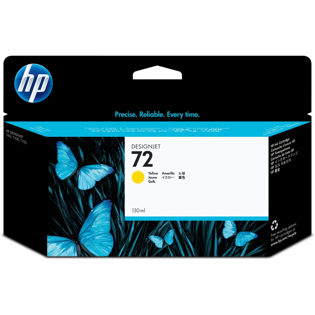 Cartridge HP 72 Amarillo Comp DesignJet T610 T620 T770 T1100 T1200 T120 130ml
