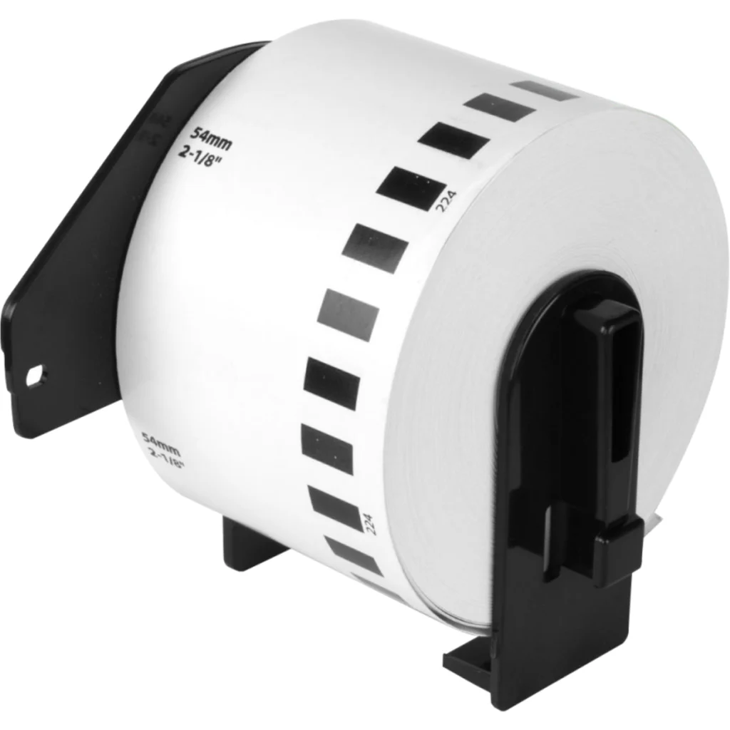 BROTHER Sin-Pegam 54mm x 30,4mt Negro sobre Blanco Papel-Continuo p/QL