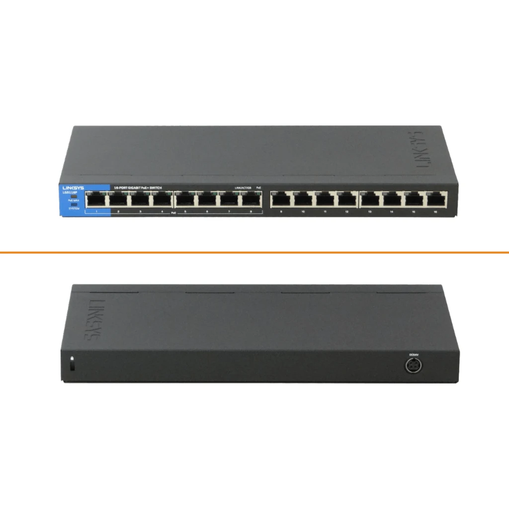 Switch Linksys LGS116P 16 Puertos BUSINESS DESKTOP GIGABIT POE+ 