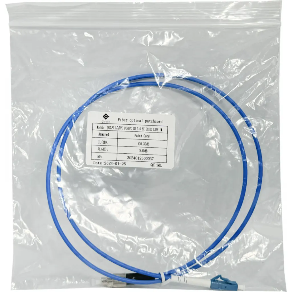Imagen 1 de LSZH Blindado 1mt LC-FC SM Simplex Jumper Cable Fibra 3.0mm 9/125um
