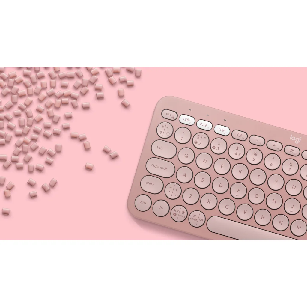 Imagen 6 de Teclado Inalámbrico Logitech Pebble Keys 2 K380S Bluetooth Dongle USB Rosado
