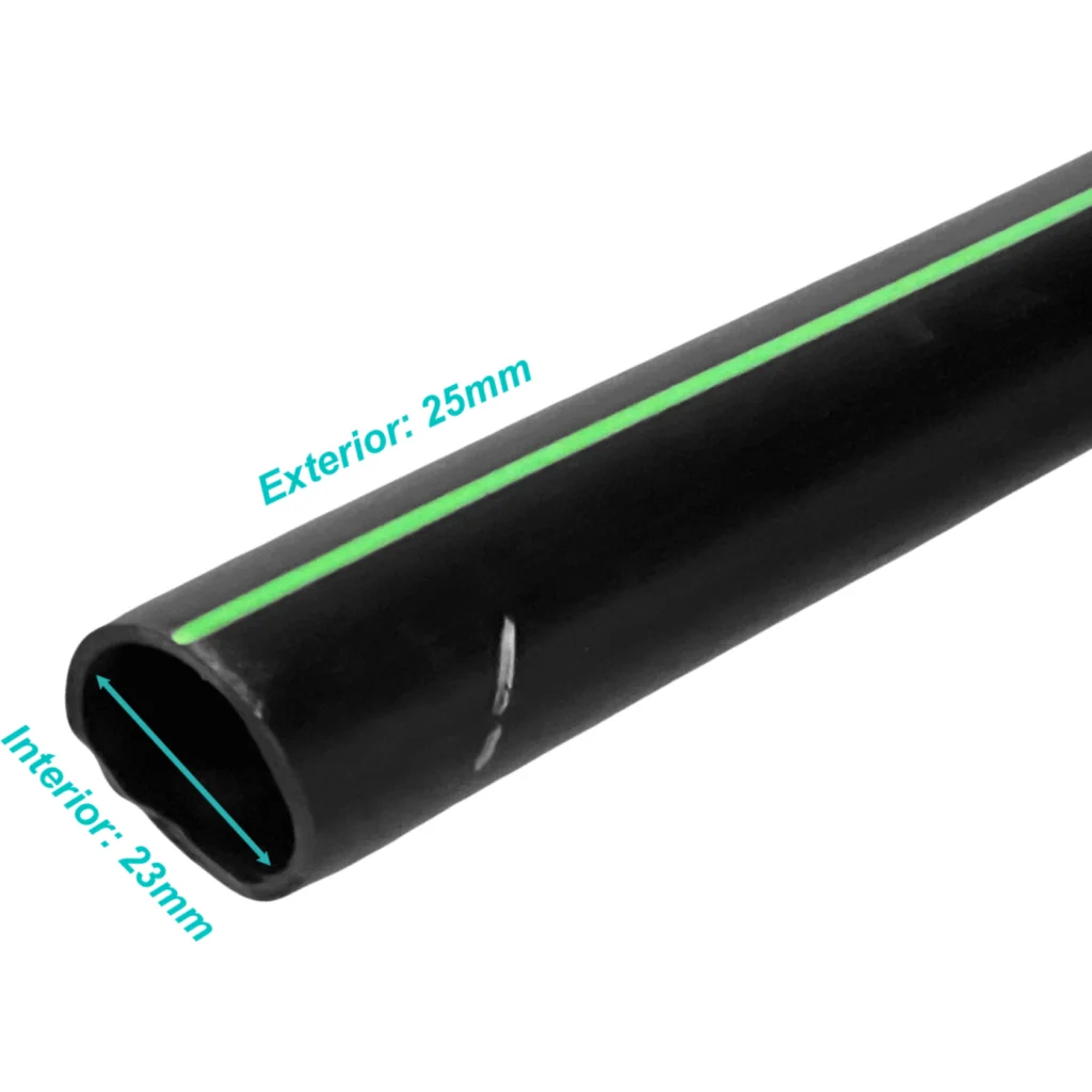 Imagen 1 de Plansa 25mm-ext 1,5mm Rollo 100mts Negra HDPE Polietileno Reciclado