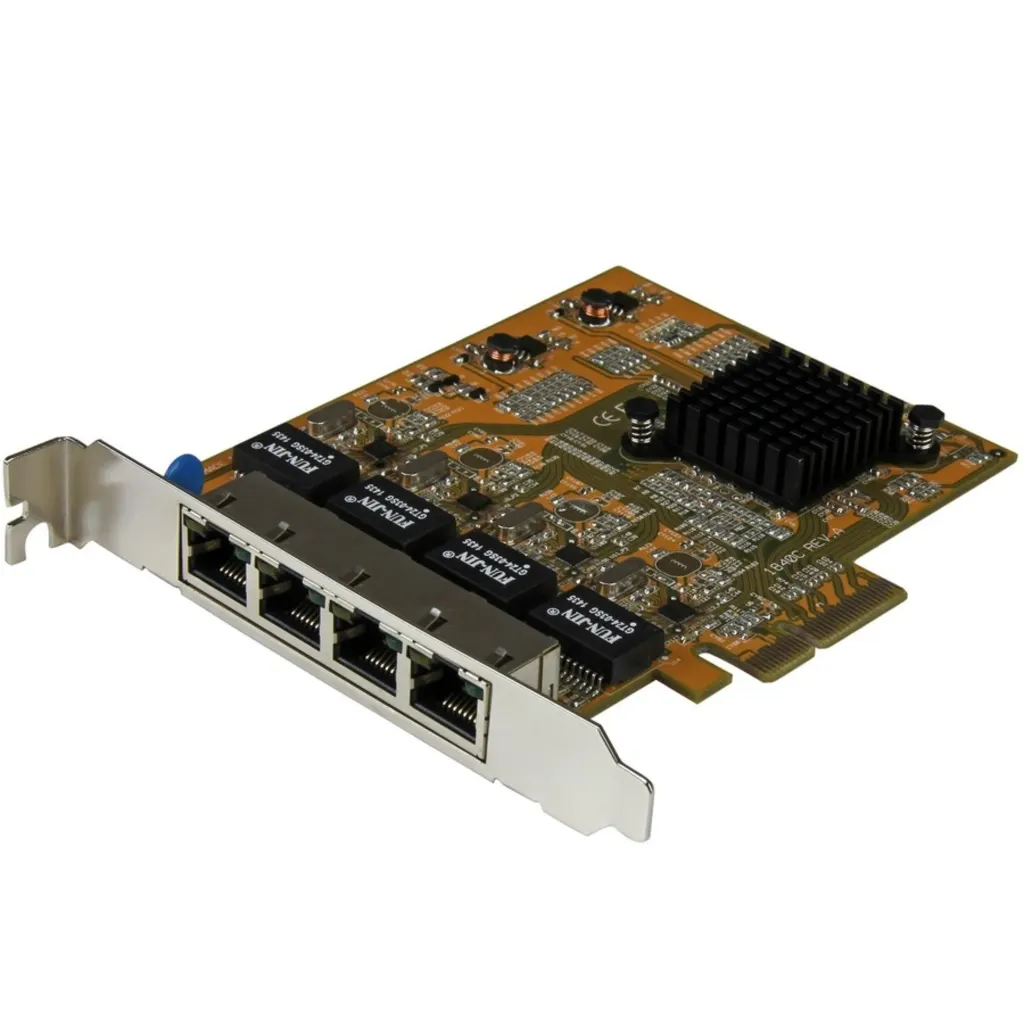 Tarjeta de Red StarTech 4 Puertos RJ-45 10/100/1000Base-T Gigabit 1Gbps PCIe x4 