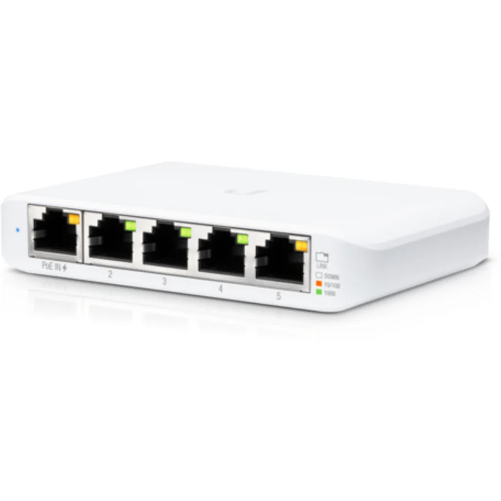 Switch Ubiquiti UniFi USW Flex Mini 4xGE s/inyector PoE 1xGE PoE+ In