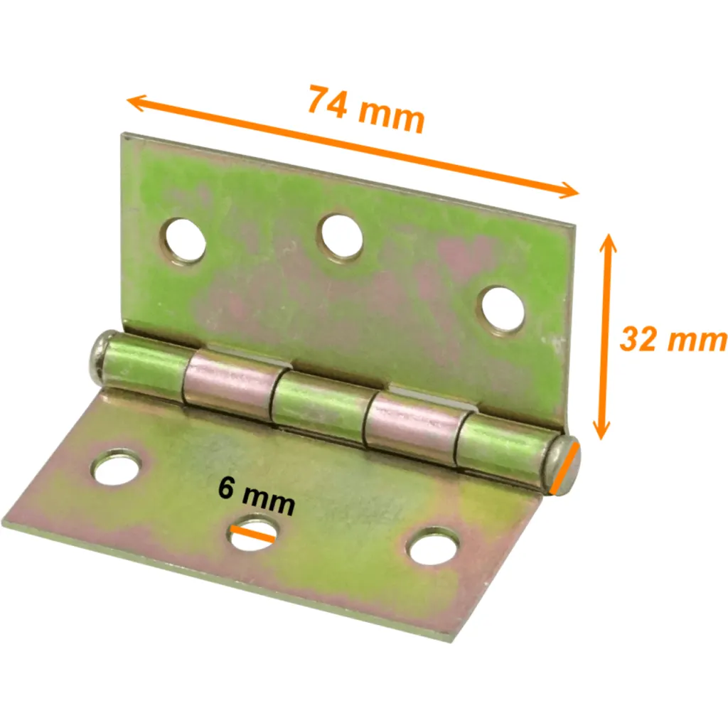 Imagen 2 de 2-Bisagras 3x3-Pulg x1,6 3-Tornillos inc-12-Tornillos 76x76mm