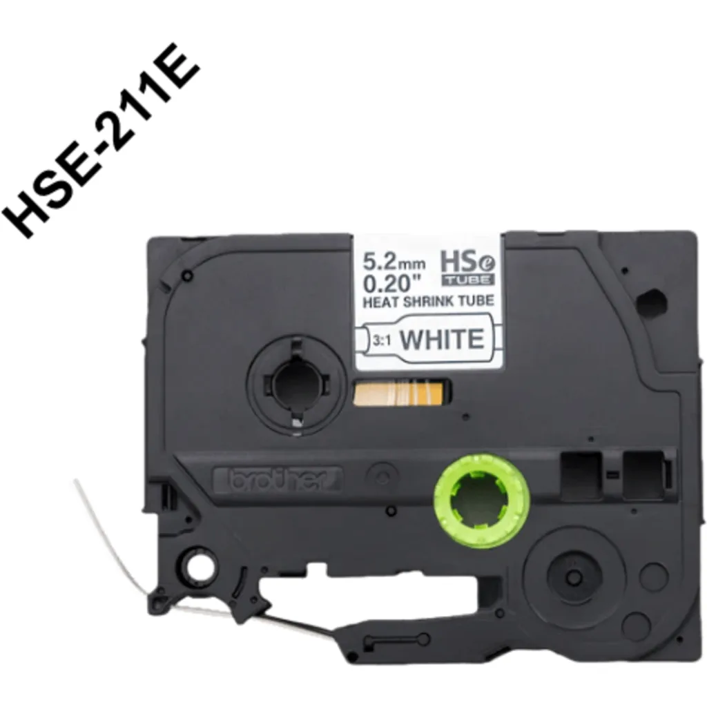 Imagen 1 de BROTHER 5,2mm Termoretractil 0,8-3,1mm Negro en Blanco Cinta 1,5mt