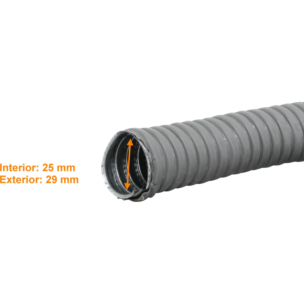 Imagen 1 de 1-Pulg Rollo-50mts Conduit Flexible Metalico Cubierto-PVC 25mm