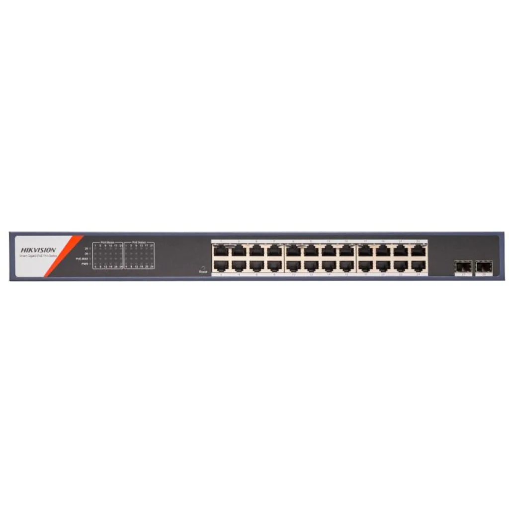 Imagen 1 de Switch L2 Administrable Hikvision 24 Ports Gigabit POE+ 2 Puertos SFP