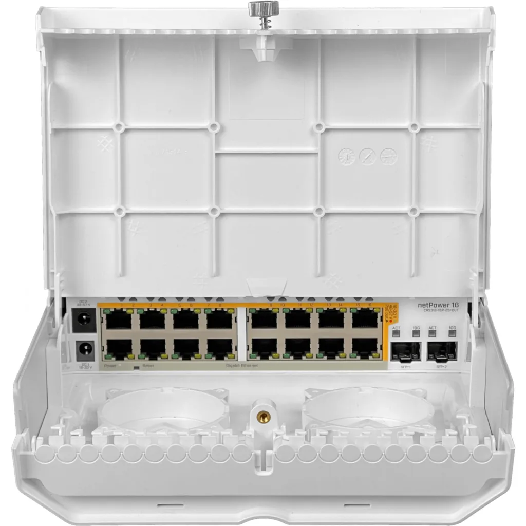 Imagen 3 de MIKROTIK 16-1000PoE++ 2-SFP+10G L5 req-18-57V Switch CRS318-16P-2S+OUT