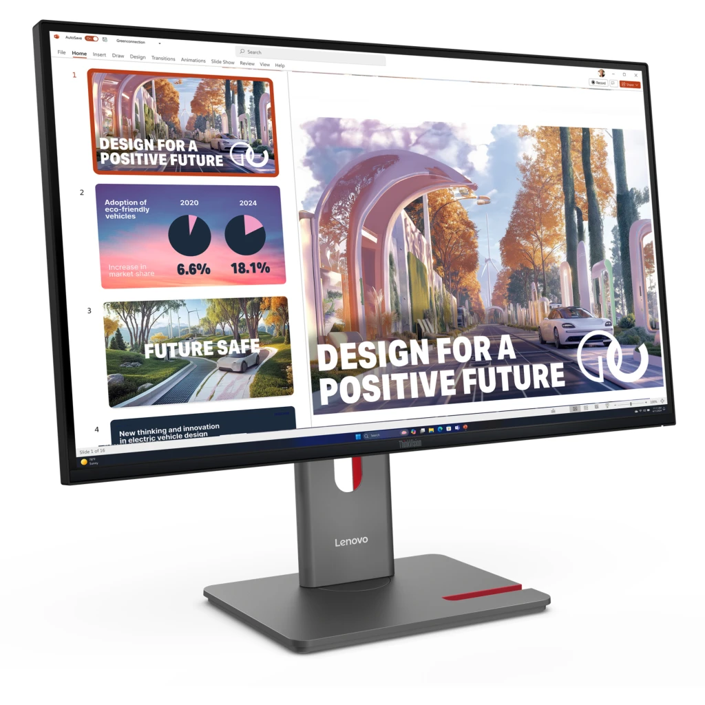 Imagen 3 de Monitor Lenovo ThinkVision P27QD-40 27" QHD 2560*1440 IPS DP HDMI USB-A/C LAN