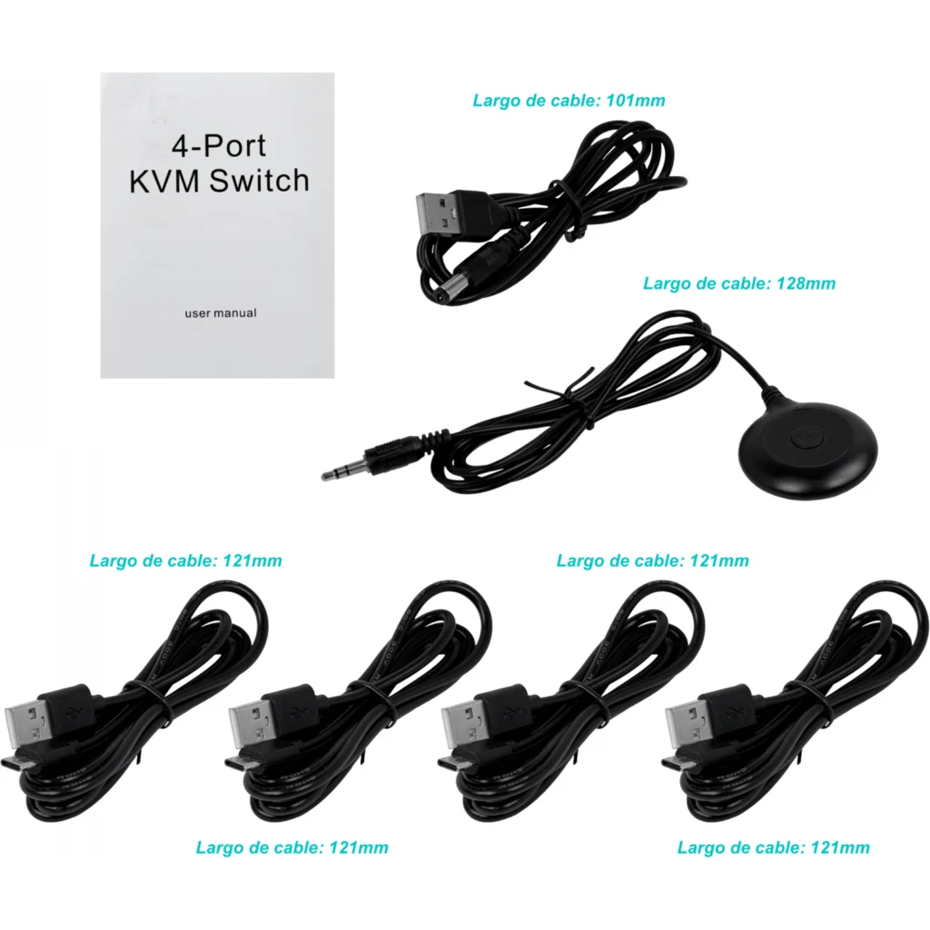 Imagen 3 de KVM 4-HDMI-USB incluye-cables 2-USB2.0-AH inc-5V/2A
