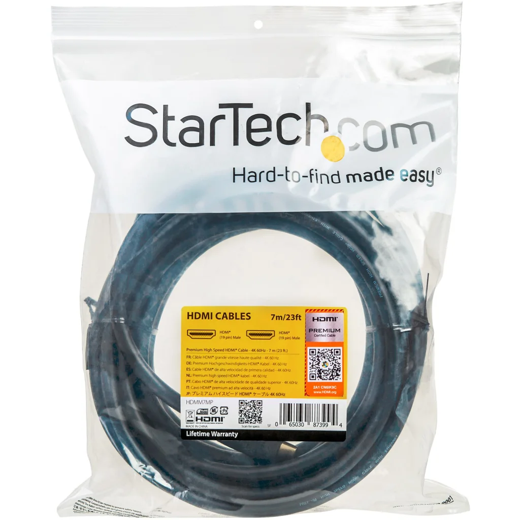 Imagen 2 de Cable HDMI M/M High Speed Ultra HD 4K Premium 24AWG 7 Metros Color Negro StarTec