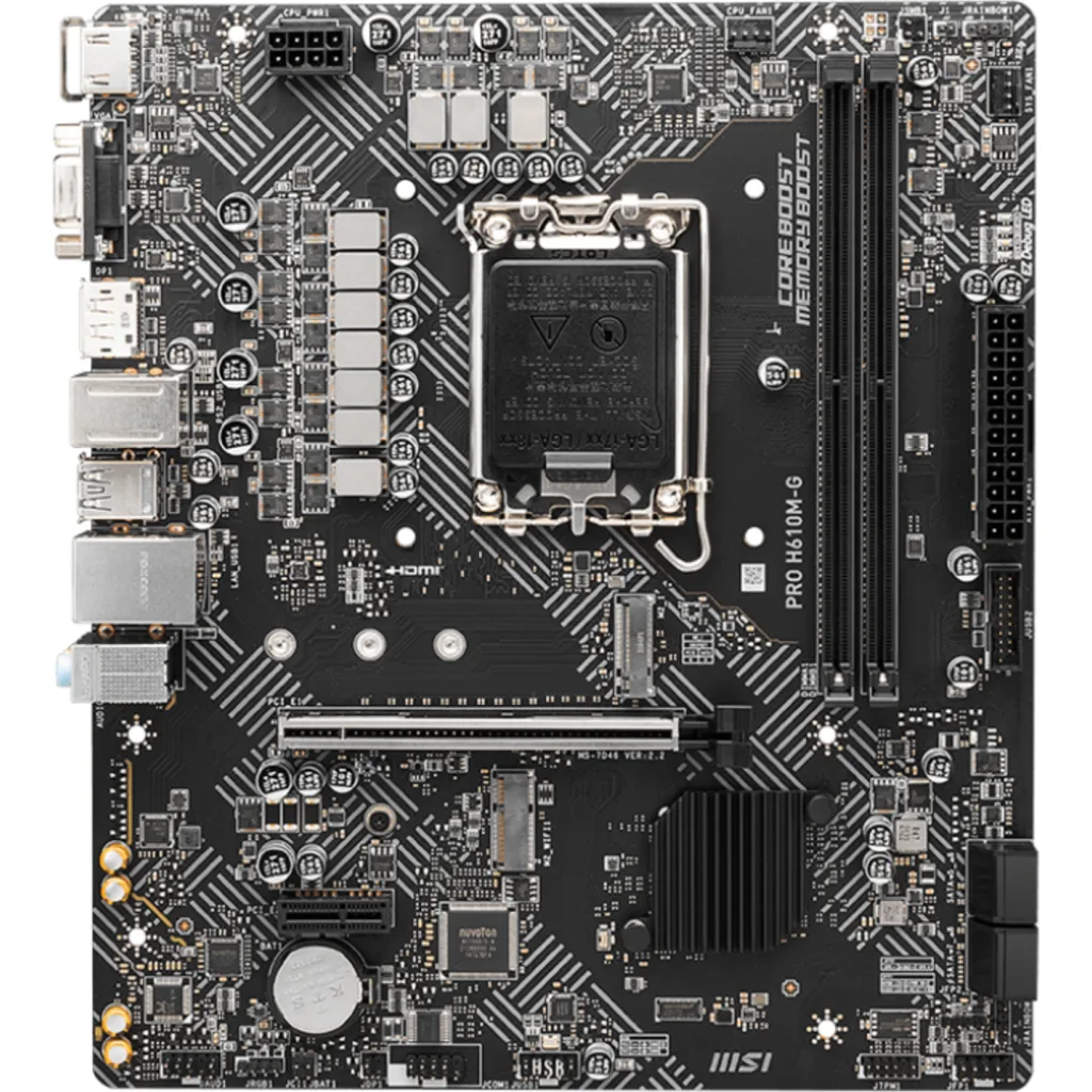 Imagen 1 de Tarjeta Madre MSI PRO H610M-G LGA1700 14°G DDR5 M.2 DP HDMI VGA PS/2USB3.2 mATX