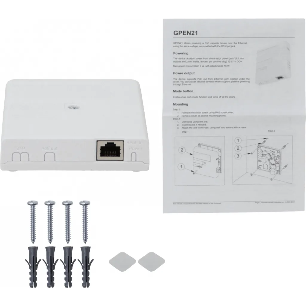 Imagen 4 de GPEN21, inyector Gigabit PoE pasivo para soluciones GPEN. Permite alimentacion y