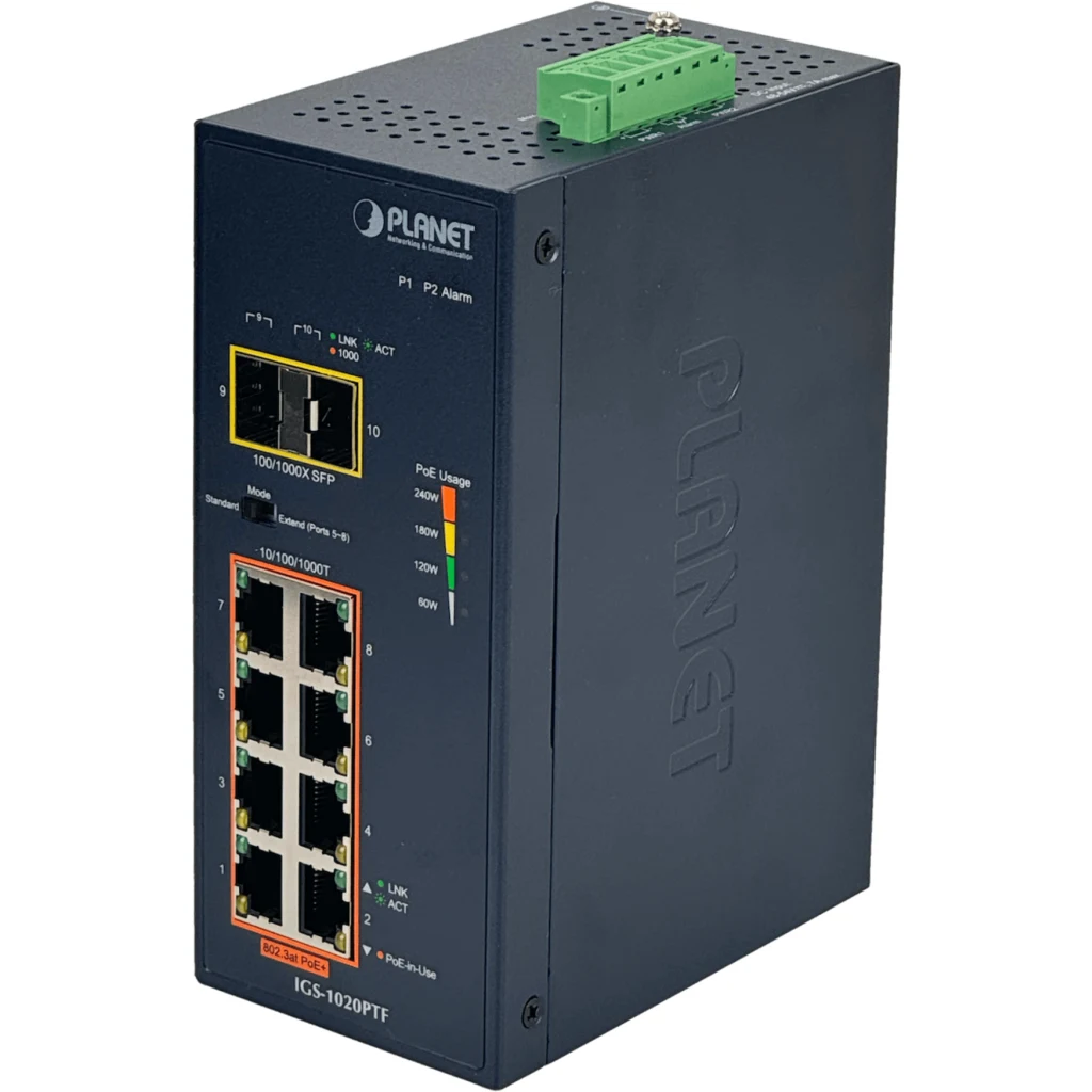 IP3Industrial Industrial 8-Port 10/100/1000T 802.3at PoE
