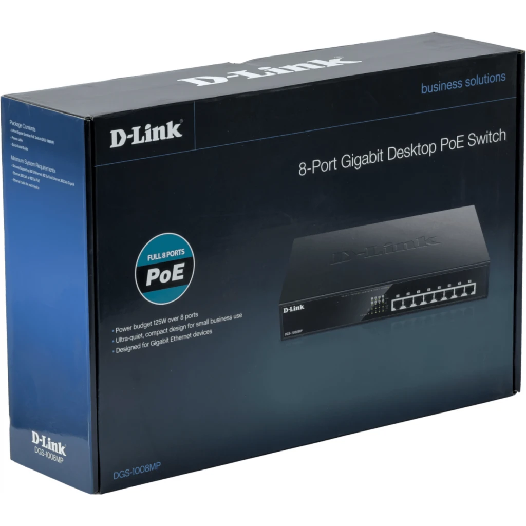 Switch D-Link 8 Puertos RJ-45 Gigabit Ethernet 10/100/1000 PoE+ No Administrador
