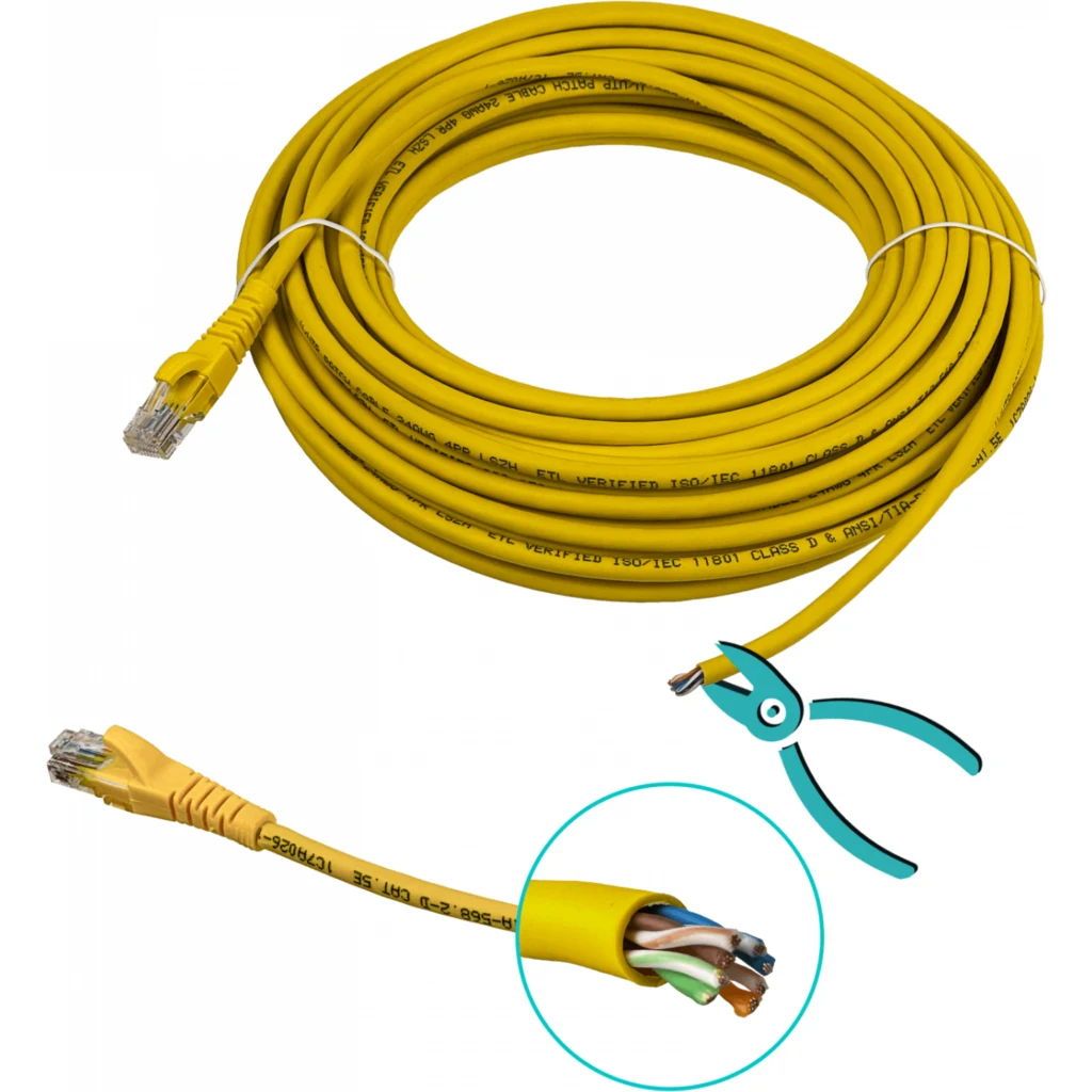Imagen 2 de LINKMADE 15MT CAT5E AMARILLO LSZH CABLE PATCH INYECTADO MULTIFILAR