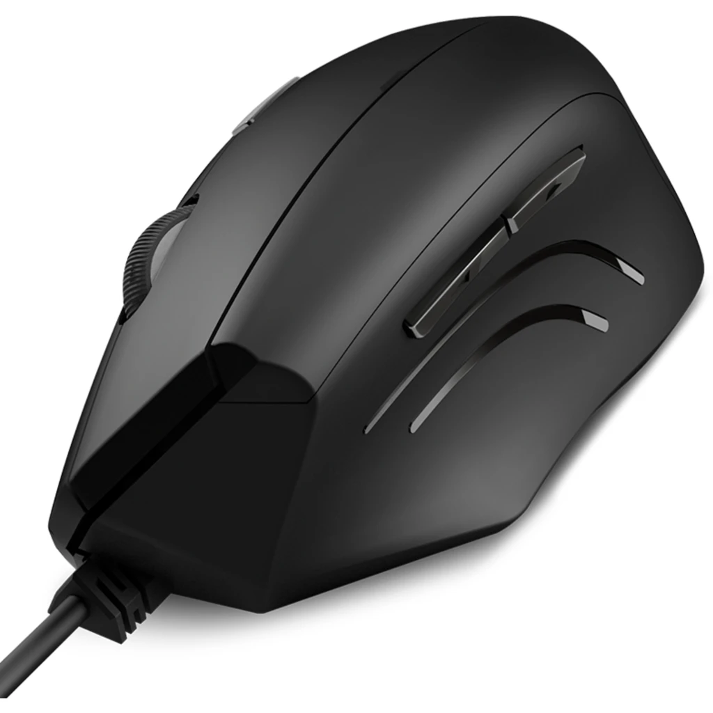 Imagen 2 de Mouse Ergonómico Alámbrico KlipX KMO-505 UltraErgo Óptico 1600dpi 6Btns USB Negr