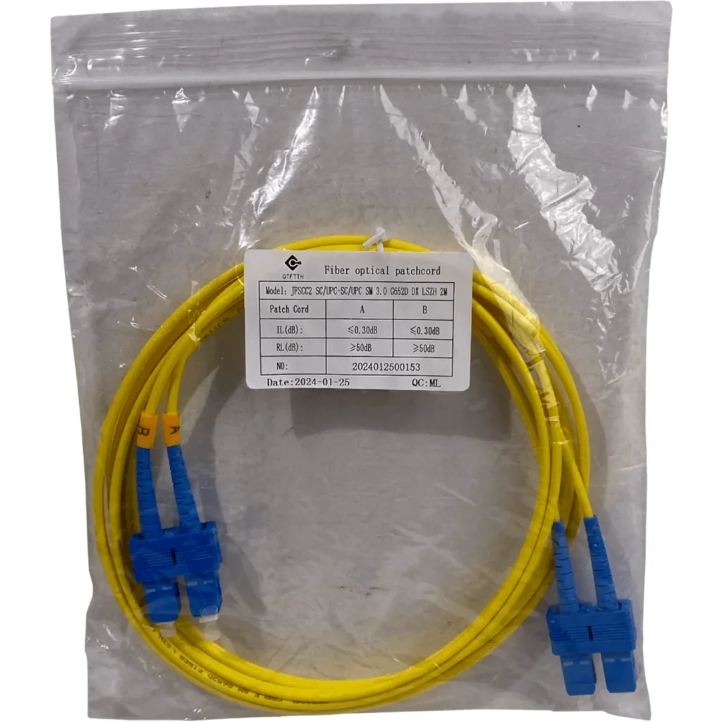 Imagen 2 de 2mt SC-SC/UPC MonoModo SM Duplex Jumper Cable Fibra 9/125um 3mm