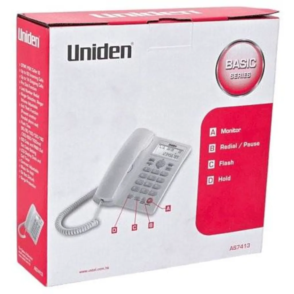 Imagen 4 de Teléfono UNIDEN 7413, de sobremesa Caller ID Color Blanco