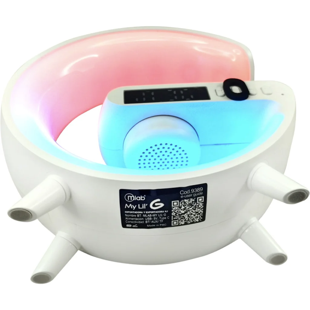 Imagen 4 de MLAB PARLANTE MY LIL G 5 IN 1 CARGADOR INALAMBRICO+LUZ RGB+RELOJ+ALARMA WHITE