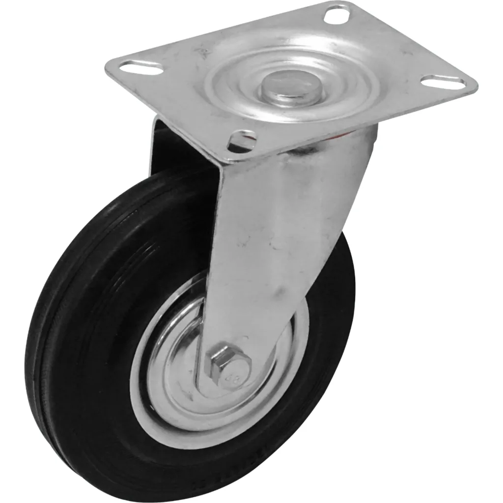 Imagen 3 de Rueda 5-pulgadas Giratoria Negra Soporta-125Kg 82x100x155mm